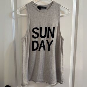 360 Cashmere Knit Graphic Tank SUN DAY XS